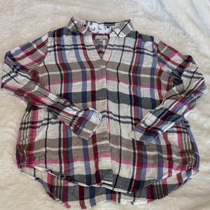 Lucky Brand Women’s Plaid Shirt - Pink, Blue, And White | Size M